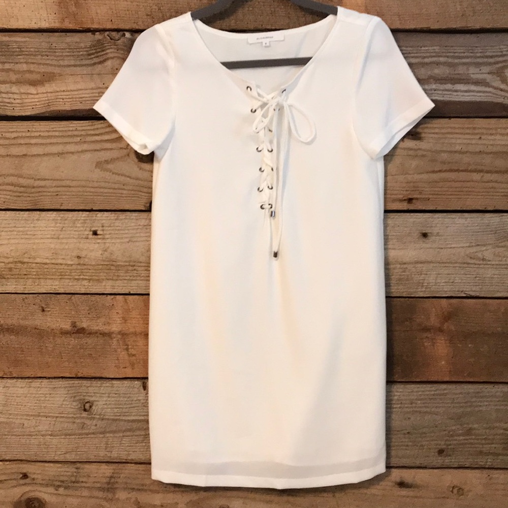 White shift dress
